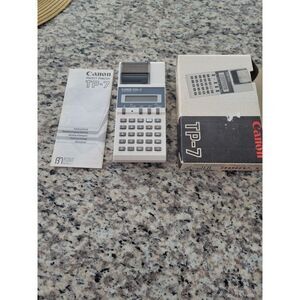 CANON TP-7 Pocket Printer Calculator w/ Box and Instructions (NO PAPER ROLLS)